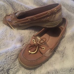 Sperrys Tan and Gold Size 7